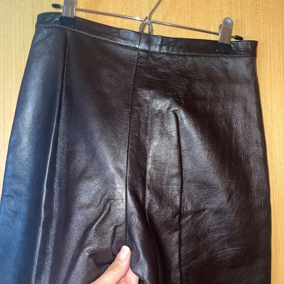 Cache Vintage Womens Pants Size Small Black Lamb Leather Pockets Casual - Picture 8 of 11